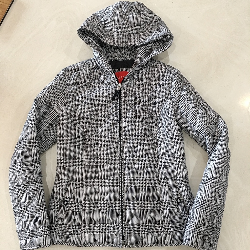 SOLD Esprit Black/White Houndstooth Puffer Jacket